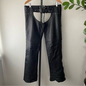 Boutique Of Leathers Studded Biker Motorcycle Riding Chaps Womens Size Small